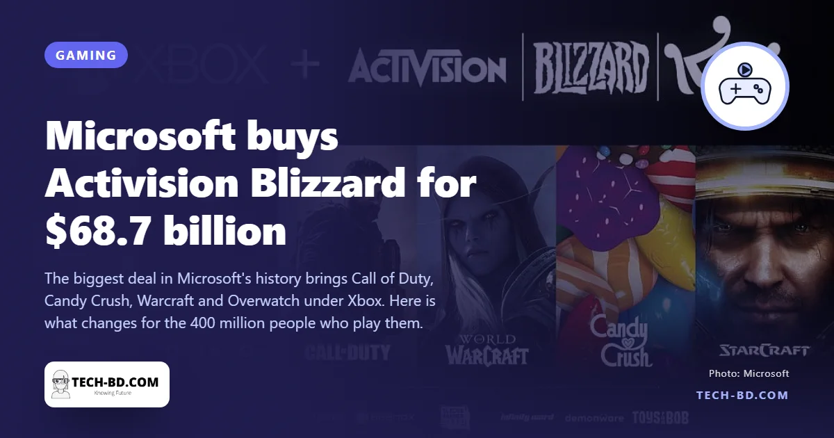 Microsoft buys Activision Blizzard for $68.7 billion: what it means for Call of Duty and Candy Crush players