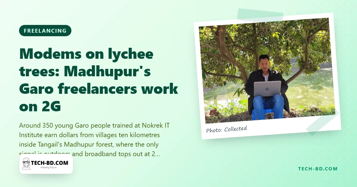 Modems hung from lychee trees: the Garo freelancers of Madhupur forest working on 2G