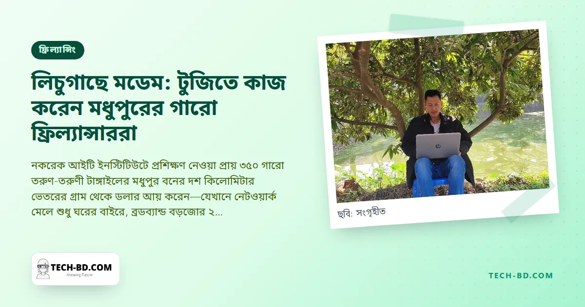 লিচুগাছে ঝোলানো মডেম: টুজিতে কাজ করা মধুপুর বনের গারো ফ্রিল্যান্সাররা