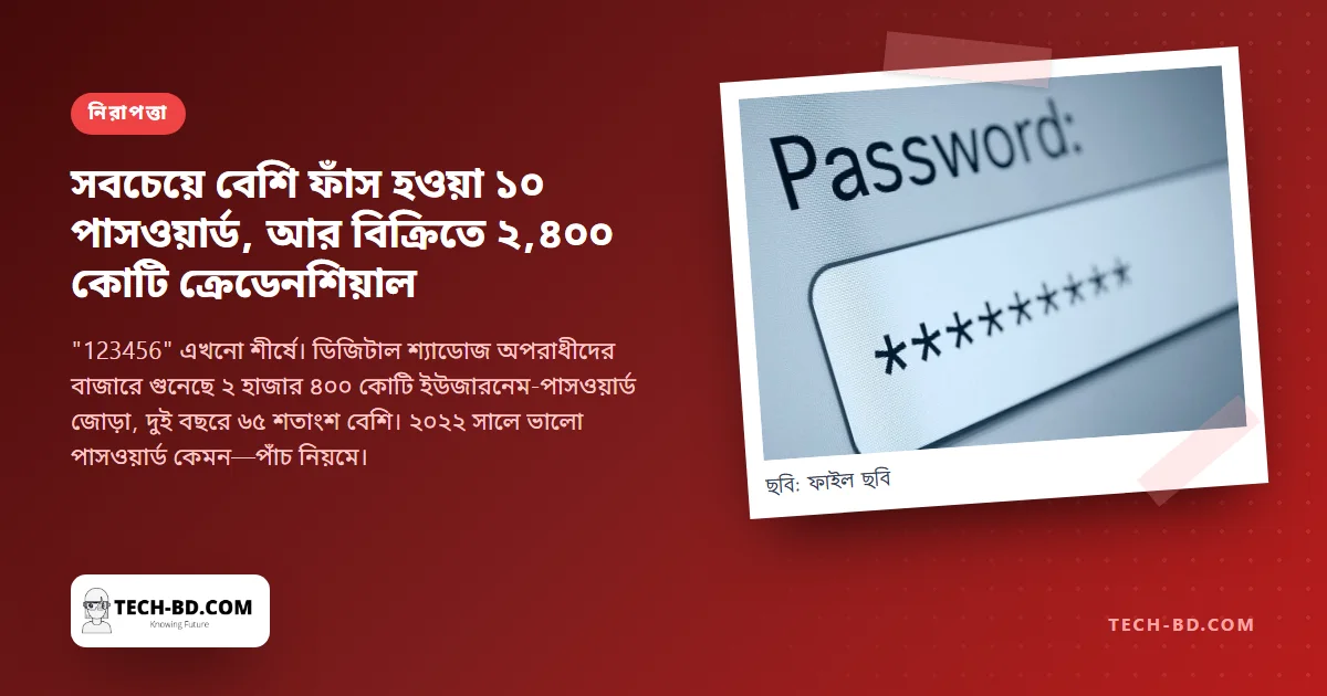 ২০২২ সালে সবচেয়ে বেশি ফাঁস হওয়া ১০ পাসওয়ার্ড, আর বিক্রির জন্য থাকা ২ হাজার ৪০০ কোটি ক্রেডেনশিয়াল