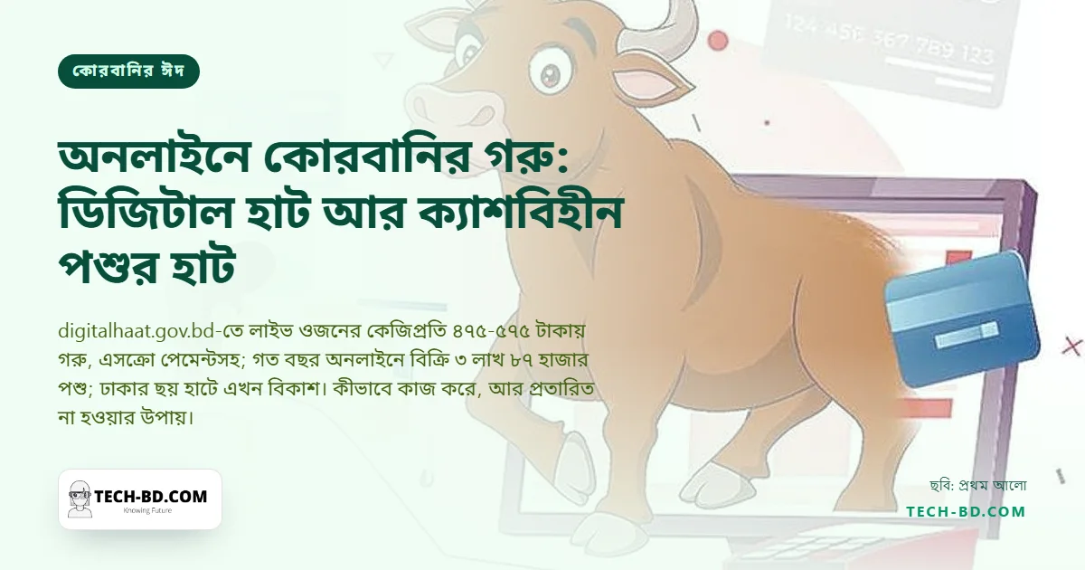 অনলাইনে কোরবানির গরু: কেজি দরে সরকারের ডিজিটাল হাট, আর ক্যাশবিহীন পশুর হাট
