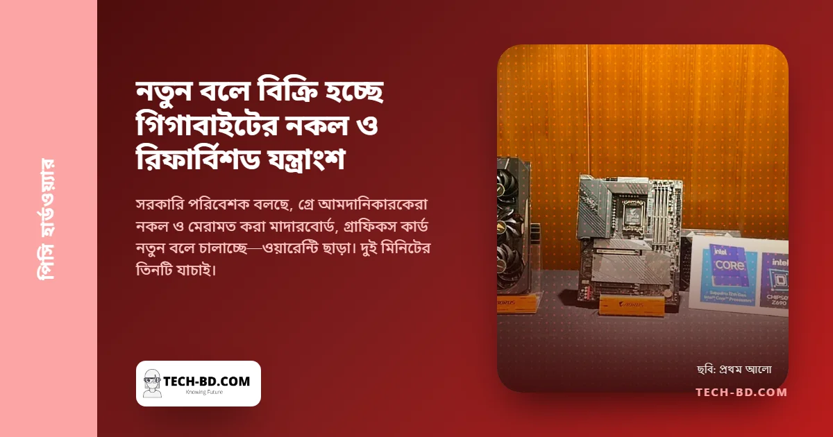বাংলাদেশে নতুন বলে বিক্রি হচ্ছে গিগাবাইটের নকল ও রিফার্বিশড যন্ত্রাংশ: টাকা দেওয়ার আগে যেভাবে যাচাই করবেন
