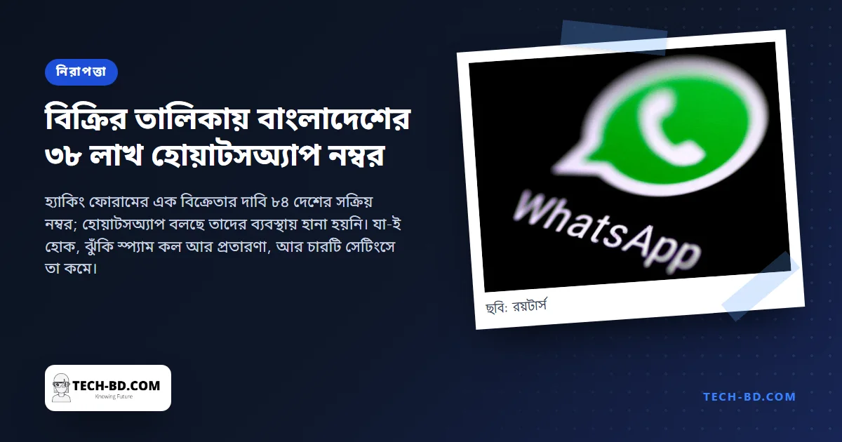 বিক্রির জন্য থাকা ৪৮ কোটি ৭০ লাখ নম্বরের তালিকায় বাংলাদেশের ৩৮ লাখ হোয়াটসঅ্যাপ নম্বর: কী গেছে, কী করবেন