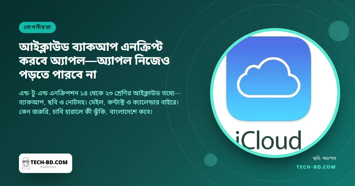 আইক্লাউড ব্যাকআপ এমনভাবে এনক্রিপ্ট করবে অ্যাপল যে অ্যাপল নিজেও পড়তে পারবে না: অ্যাডভান্সড ডেটা প্রোটেকশন কী ঢাকে