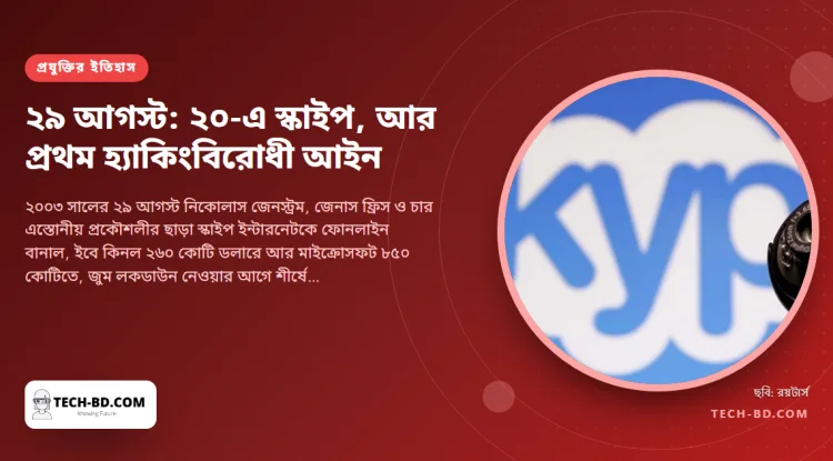 স্কাইপের ২০: যে এস্তোনীয় অ্যাপ আন্তর্জাতিক কল ফ্রি করল, ৮৫০ কোটি ডলারে বিক্রি হলো, আর মহামারি হারাল জুমের কাছে—আর একই তারিখে ব্রিটেনের প্রথম হ্যাকিং আইন
