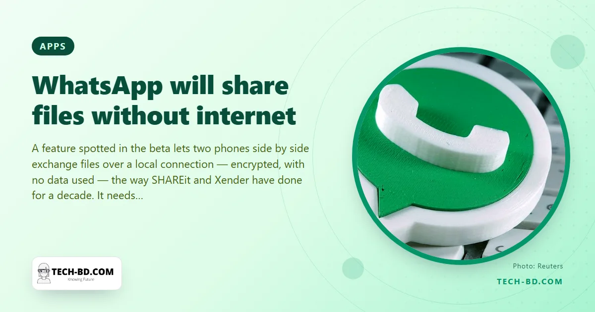WhatsApp is building SHAREit into itself: send photos and videos to a phone next to you with no internet at all