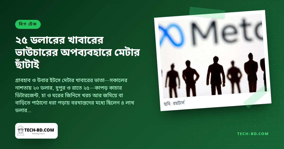 ২৫ ডলারের খাবারের ভাতা টুথপেস্ট ও ওয়াইন গ্লাসে খরচ করায় লস অ্যাঞ্জেলেসের প্রায় দুই ডজন কর্মীকে ছাঁটাই করল মেটা