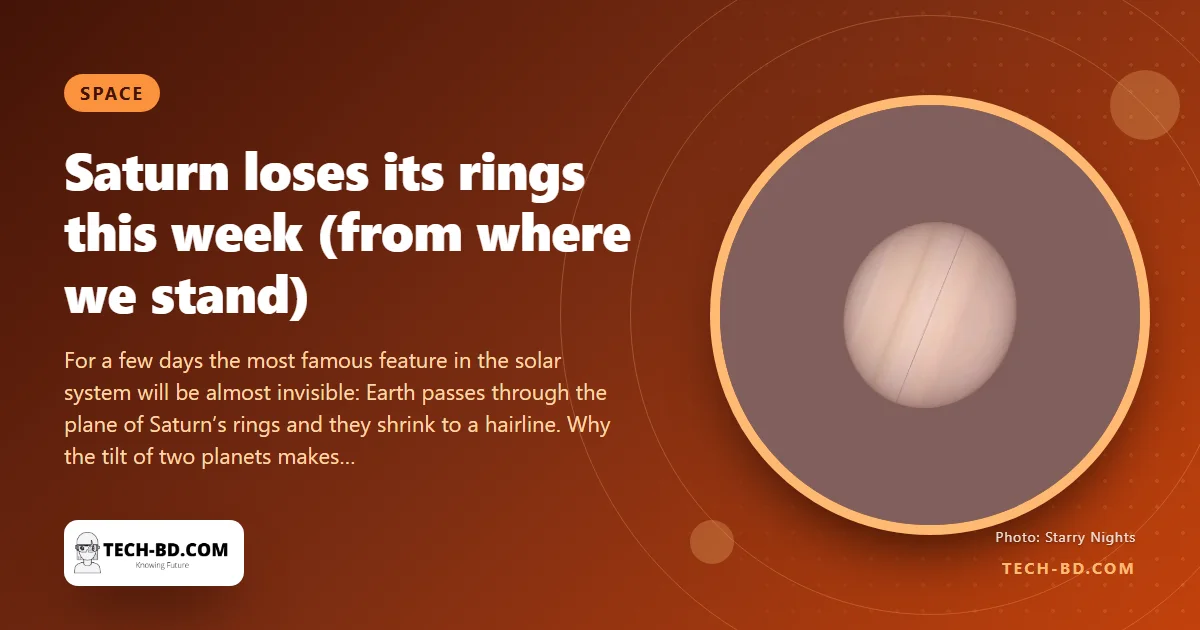 Saturn’s rings “disappear” this week — the once-every-15-years geometry trick, and what you can see instead from Bangladesh