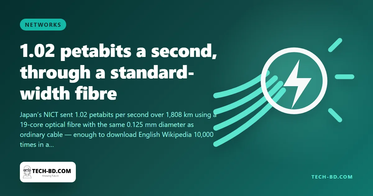 Japan pushed 1.02 petabits a second through a fibre no thicker than the one under your street — the record, and what it means for Bangladesh’s next submarine cable