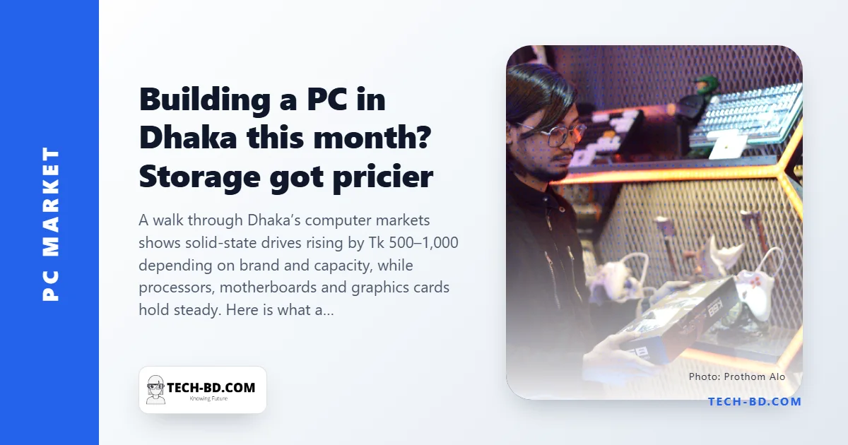 Dhaka PC prices, mid-January: SSDs up Tk 500–1,000, everything else flat