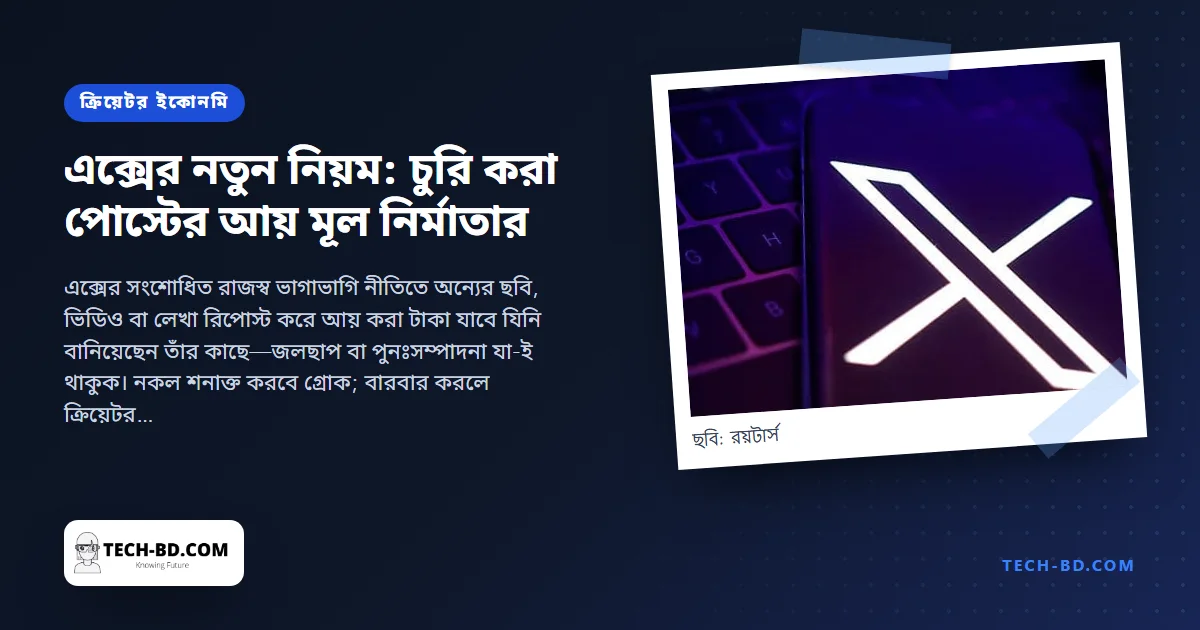 অন্যের রিপোস্ট ভাইরাল হলে টাকা পাবেন মূল নির্মাতা—এক্সের নতুন নিয়মে বিচারক গ্রোক