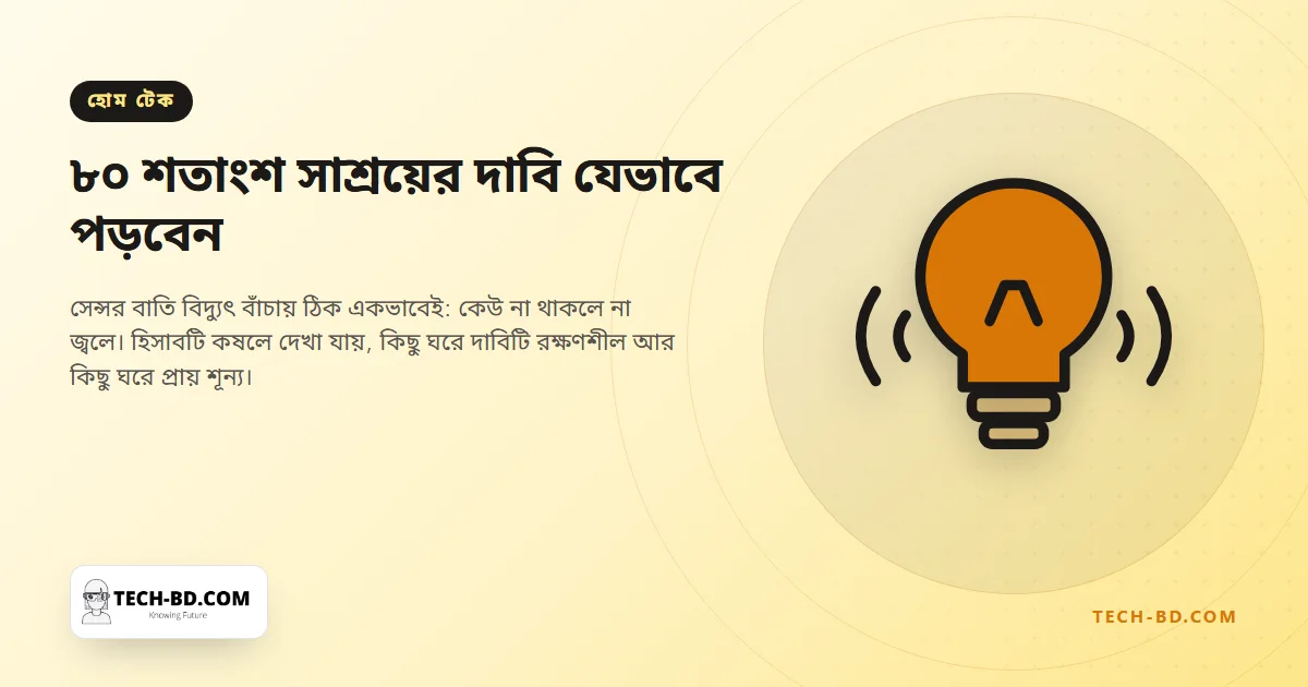৮০ শতাংশ সাশ্রয়ের দাবি নিয়ে সেন্সর লাইট আনল হেগা — যে হিসাব সিঁড়িঘরে একে সত্যি করে আর বসার ঘরে মিথ্যা