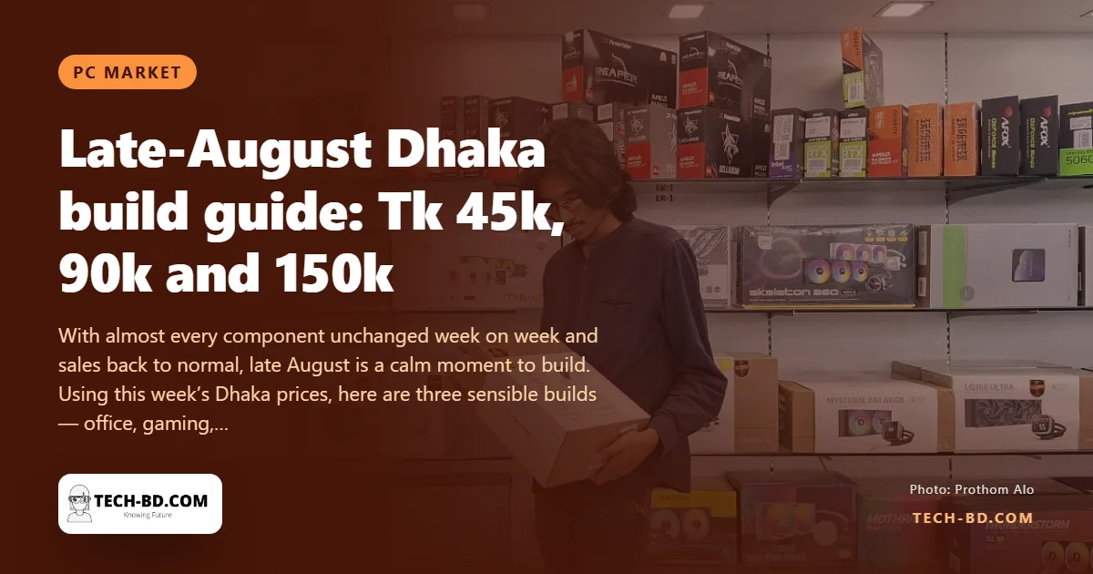 Prices flat, sales normal: a late-August build guide for Dhaka at three budgets