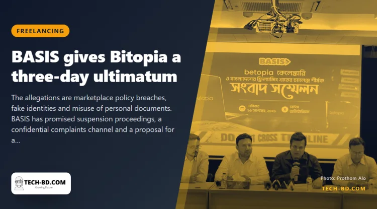 BASIS gives Bitopia three days to answer allegations that freelancers’ NIDs and passports were used without consent