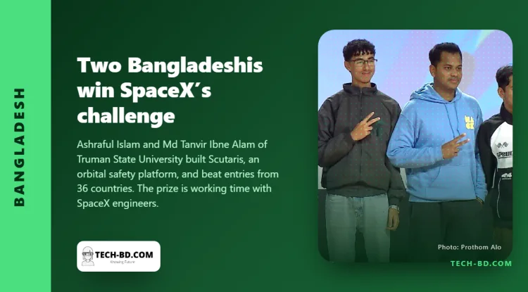 Two Bangladeshi students won SpaceX’s challenge at MIT with a tool that spots satellite collisions before they happen