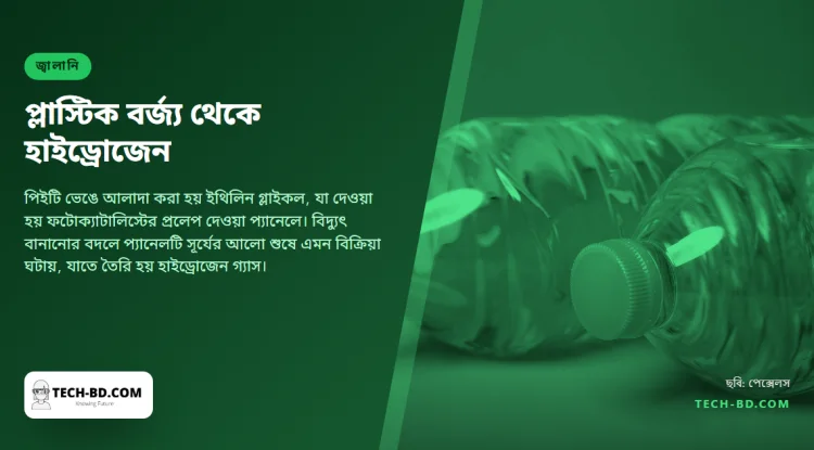 বিদ্যুৎ তৈরি করে না এমন সৌর প্যানেল দিয়ে প্লাস্টিক বর্জ্য থেকে হাইড্রোজেন জ্বালানি বানালেন কেমব্রিজের গবেষকেরা