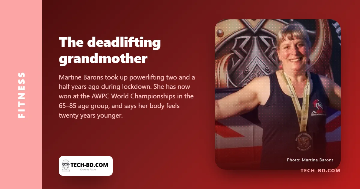 She started lifting at 62 after hearing menopausal women should run less. At 65 she is a three-time world champion
