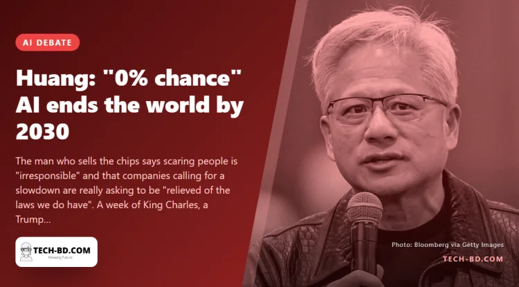 "0% chance": Nvidia's Jensen Huang says the AI-extinction warnings are a doomsday story, and hints at why the doomsayers tell it