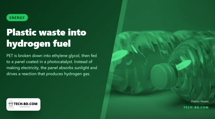 Cambridge researchers made hydrogen fuel out of plastic waste, using solar panels that do not generate electricity