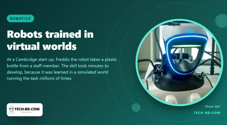 A robot learned to walk, see a bottle and pick it up in minutes — because it practised millions of times in a simulation