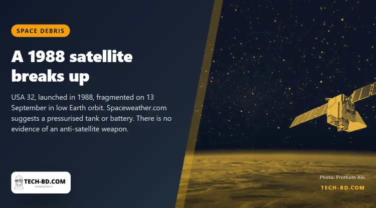 A 38-year-old American spy satellite broke apart in a crowded orbit. Two hundred working satellites are nearby