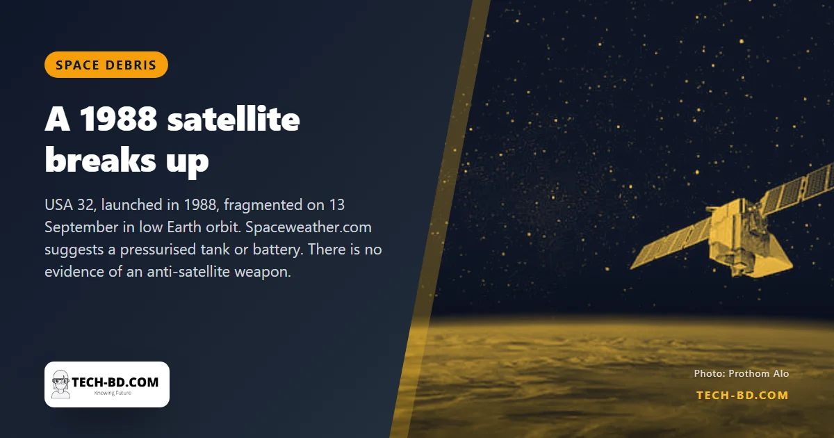 A 38-year-old American spy satellite broke apart in a crowded orbit. Two hundred working satellites are nearby