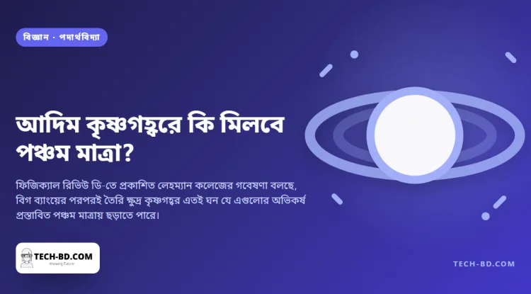 পদার্থবিদেরা বলছেন ক্ষুদ্রতম কৃষ্ণগহ্বরের অভিকর্ষ পঞ্চম মাত্রায় ছড়িয়ে পড়তে পারে, যা একে বানাবে পঞ্চম মাত্রা শনাক্তের একমাত্র যন্ত্র
