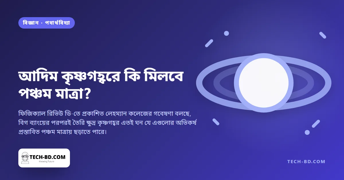 পদার্থবিদেরা বলছেন ক্ষুদ্রতম কৃষ্ণগহ্বরের অভিকর্ষ পঞ্চম মাত্রায় ছড়িয়ে পড়তে পারে, যা একে বানাবে পঞ্চম মাত্রা শনাক্তের একমাত্র যন্ত্র