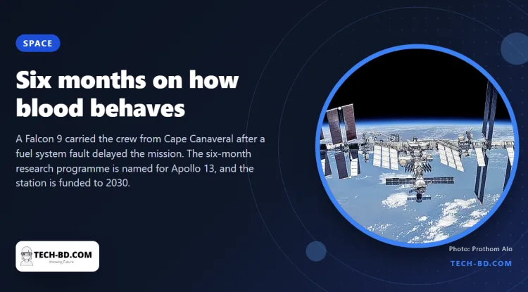 Four astronauts reached the ISS three weeks late. They will study what weightlessness does to blood clotting
