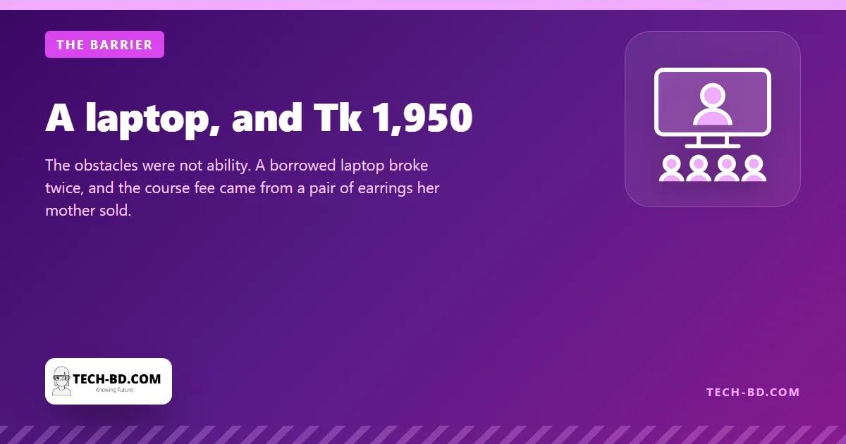 A laptop, and Tk 1,950