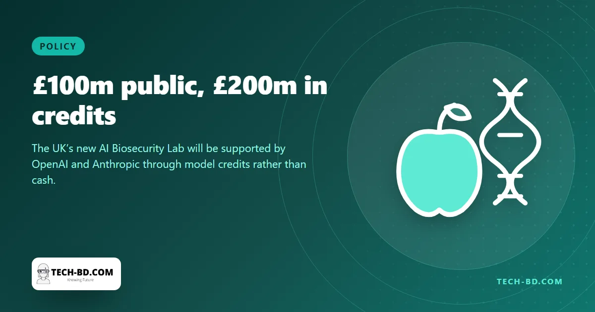 Britain will spend £100m on an AI Biosecurity Lab — and OpenAI and Anthropic are putting in £200m of model credits