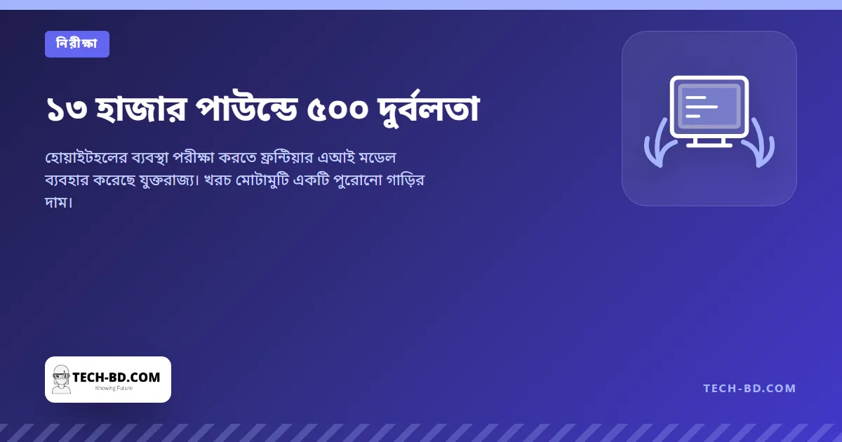 ১৩ হাজার পাউন্ডে ৫০০ দুর্বলতা