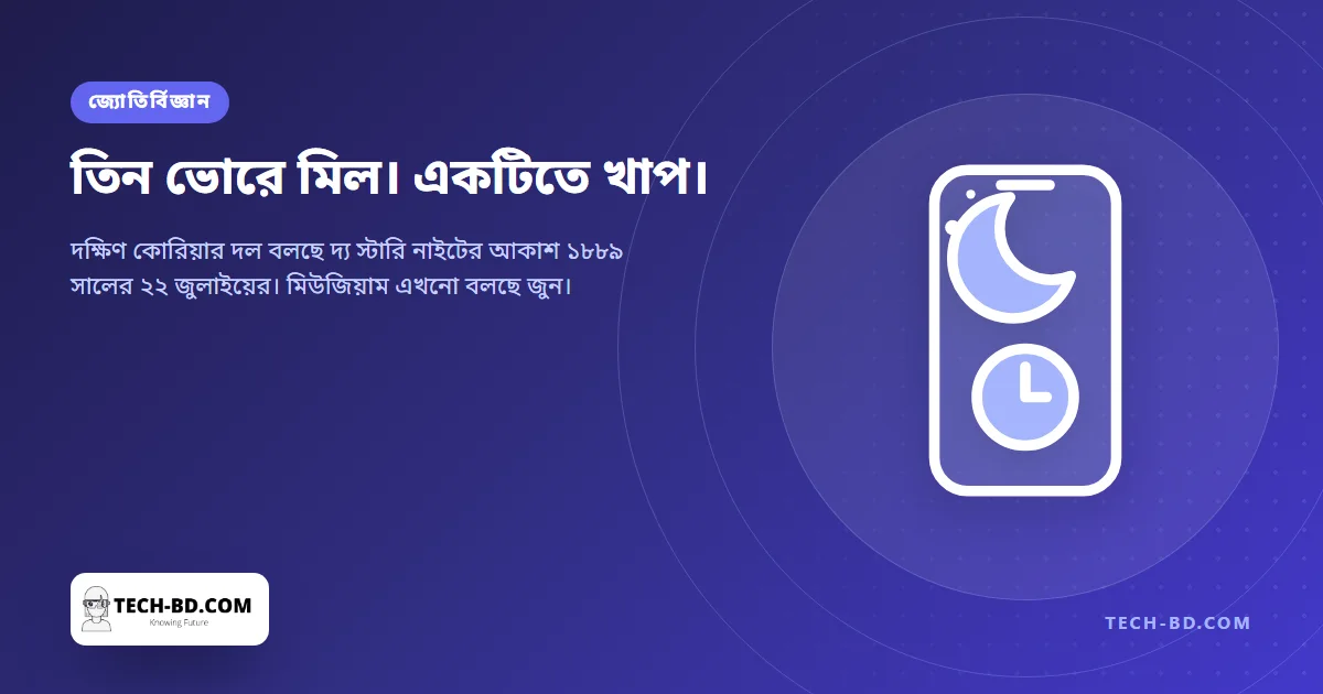 ভ্যান গঘ ‘দ্য স্টারি নাইট’-এ কোন ভোরের আকাশ এঁকেছেন, জ্যোতির্বিজ্ঞানীরা বলছেন তাঁরা পেয়েছেন—মিউজিয়াম একমত নয়