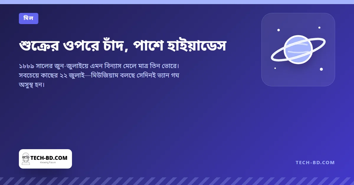শুক্রের ওপরে চাঁদ, পাশে হাইয়াডেস