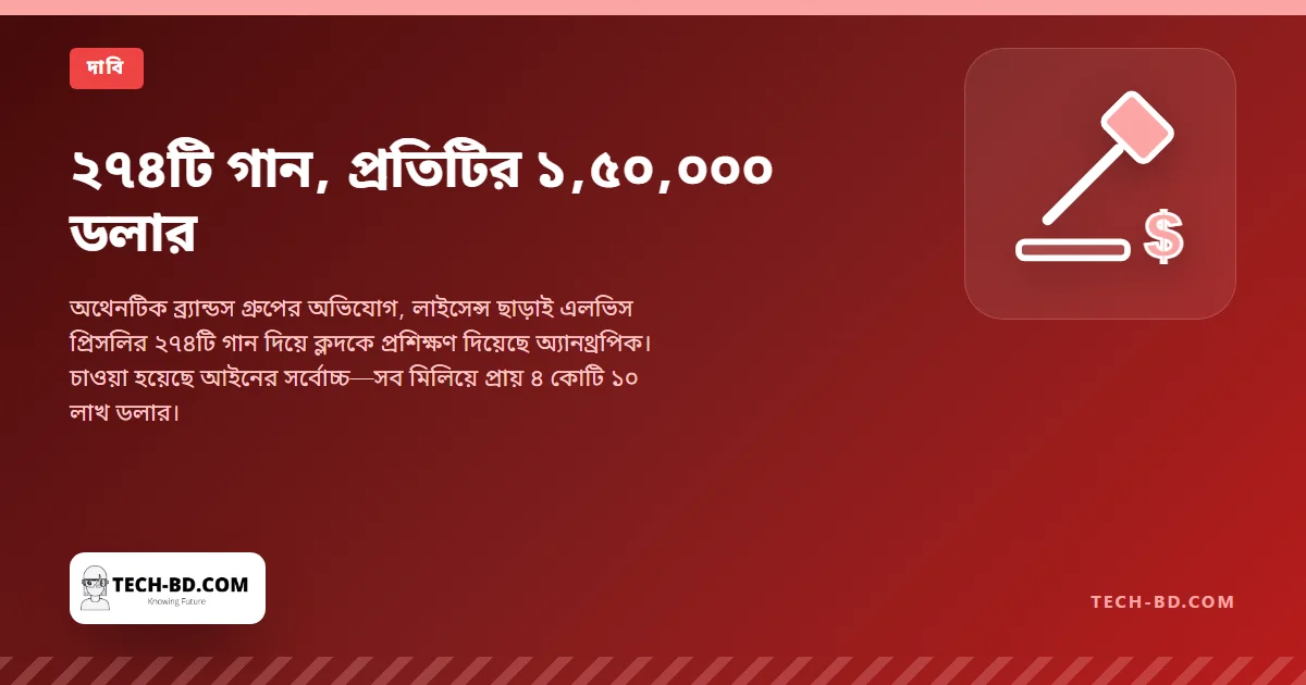 ২৭৪টি গান, প্রতিটির ১,৫০,০০০ ডলার