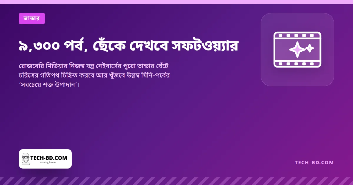 ৯,৩০০ পর্ব, ছেঁকে দেখবে সফটওয়্যার