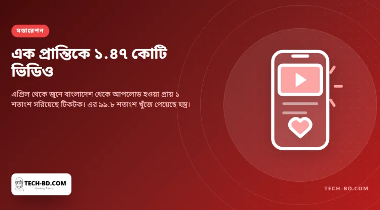 তিন মাসে বাংলাদেশ থেকে আপলোড হওয়া ১ কোটি ৪৭ লাখ ৯১ হাজার ভিডিও মুছেছে টিকটক—ফিরিয়ে এনেছে ২ লাখ ৫ হাজার