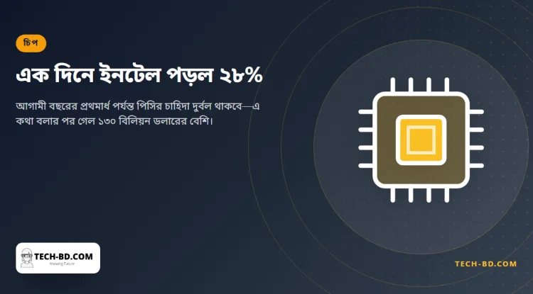 পিসির মন্দা আরও ছয় মাস চলবে—বিনিয়োগকারীদের এ কথা বলার পর এক দিনে ২৮ শতাংশ মূল্য হারাল ইনটেল